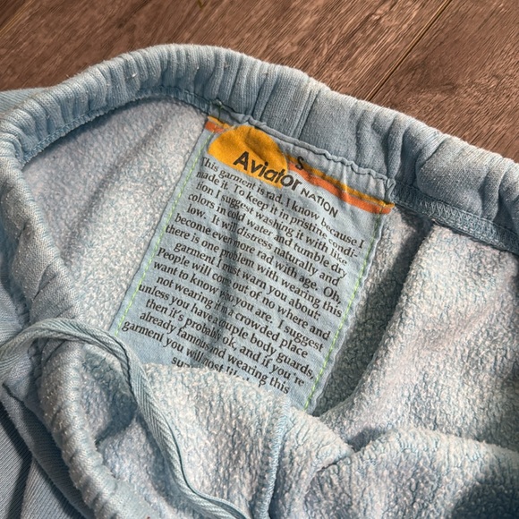 Aviator Nation Smiley Sweatpants Sky Small - Picture 6 of 9